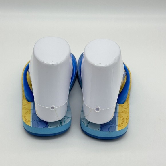 NWOT Coach Logo Zak Beach Thong Flip Flop Sandals Blue/Yellow Women’s Size 6 B - Picture 6 of 16